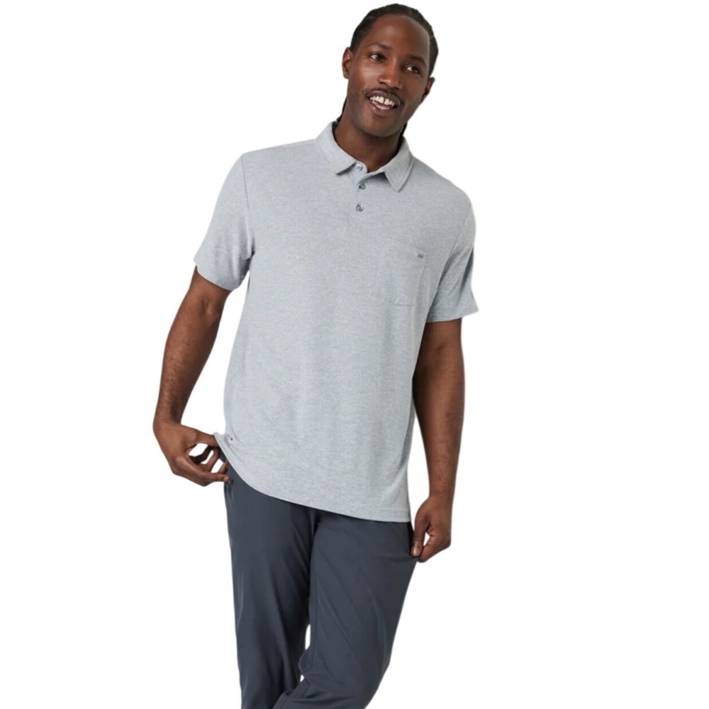 Vuori Ace Polo Light Grey Men's Large NWT Performance Pocket Golf Casual